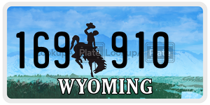 169910 license plate in Wyoming