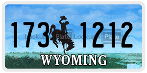 1731212 license plate in Wyoming