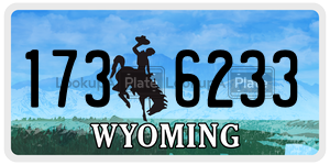 1736233 license plate in Wyoming