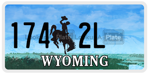 1742L  license plate in WY