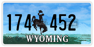 174452  license plate in WY