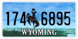 1746895 license plate in Wyoming
