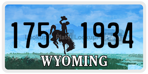 1751934  license plate in WY