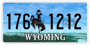 1761212 license plate in Wyoming