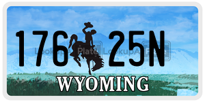 17625N  license plate in WY