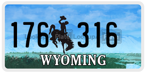 176316  license plate in WY