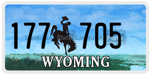 177705 license plate in Wyoming