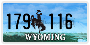 179116  license plate in WY