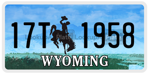17T1958  license plate in WY