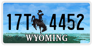 17T4452  license plate in WY