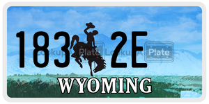 1832E license plate in Wyoming