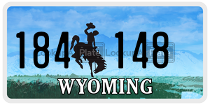 184148 license plate in Wyoming