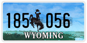 185056 license plate in Wyoming