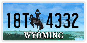 18T4332 license plate in Wyoming