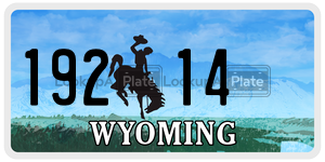 19214 license plate in Wyoming