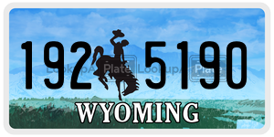 1925190  license plate in WY