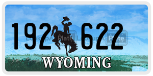 192622  license plate in WY