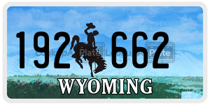 192662  license plate in WY
