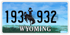 193932 license plate in Wyoming