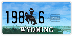 1986  license plate in WY
