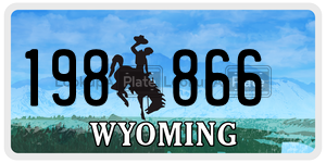 198866 license plate in Wyoming