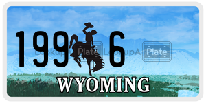 1996  license plate in WY