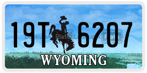 19T6207 license plate in Wyoming