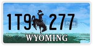 1T9277  license plate in WY