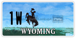 1W  license plate in WY