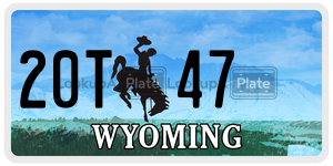 20T47  license plate in WY
