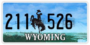 211526  license plate in WY