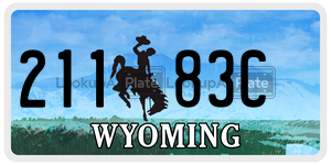 21183C  license plate in WY