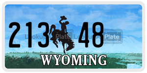 21348 license plate in Wyoming