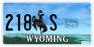 218S  license plate in WY