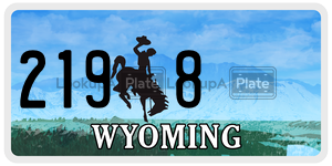 2198  license plate in WY