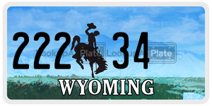 22234 license plate in Wyoming