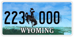 223000  license plate in WY