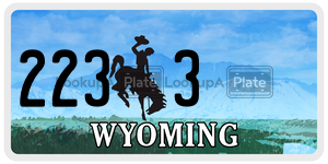 2233  license plate in WY