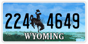 2244649 license plate in Wyoming