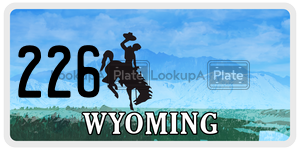 226  license plate in WY