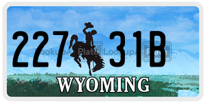 22731B license plate in Wyoming