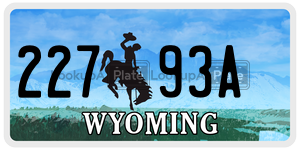 22793A  license plate in WY