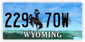 22970W  license plate in WY