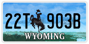 22T903B  license plate in WY