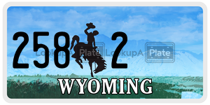 2582 license plate in Wyoming
