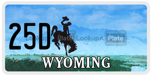25D  license plate in WY