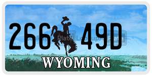 26649D  license plate in WY