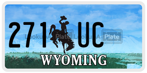 271UC  license plate in WY