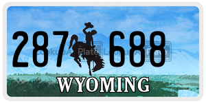 287688 license plate in Wyoming