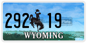 29219  license plate in WY